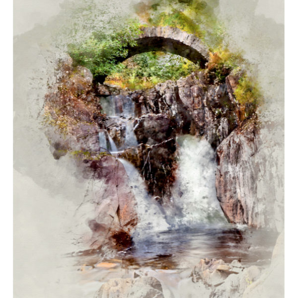 Old Bridge, Cluanie (Digital Watercolour)
