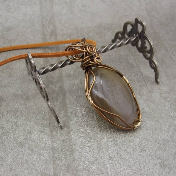 Butterscotch Onyx Wire Wrapped Pendant