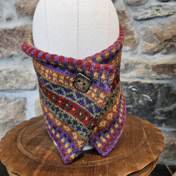 Peerie Heather and Olive Neckwarmer