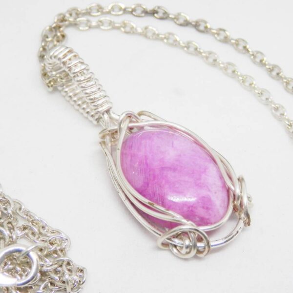 Pink Dyed Rainbow Moonstone Necklace
