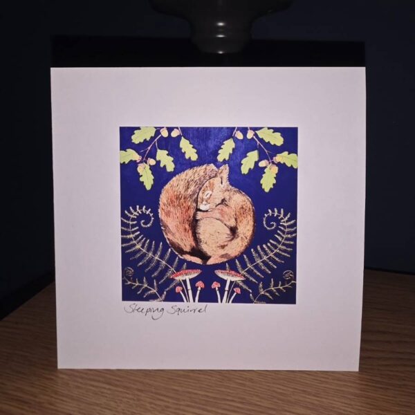 Sleeping Squirrel Card