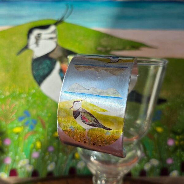 Lapwing in Machair Cuff Bracelet Wide