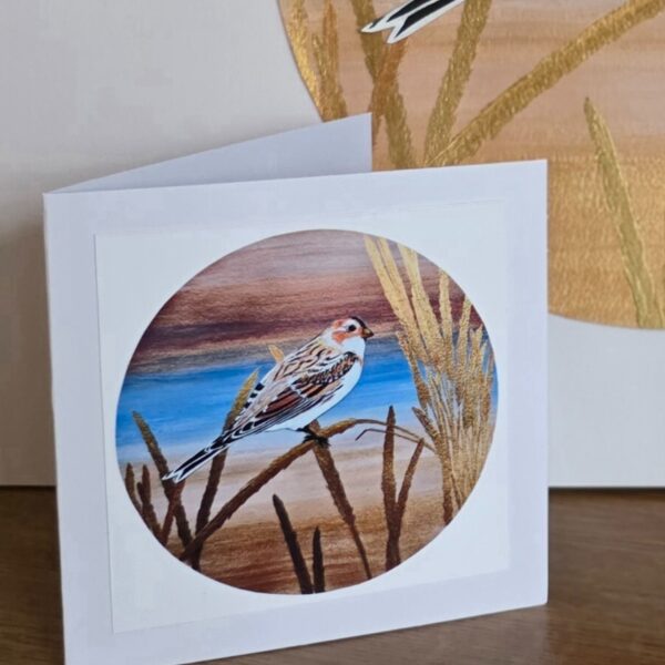 Snow Bunting Christmas Card Small