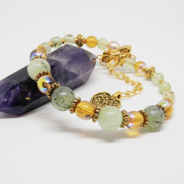 Prehnite Memory Wire Bracelet