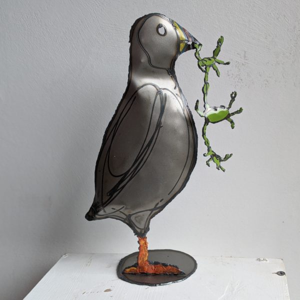 Puffin with Crabs Candleholder