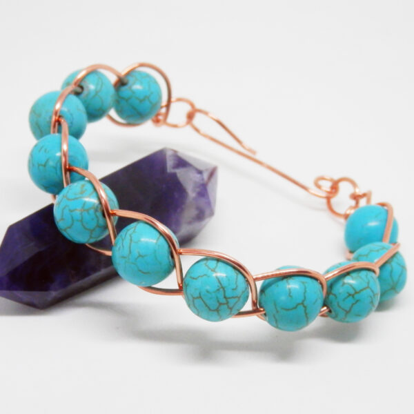 Synthetic Turquoise Beaded Bracelet