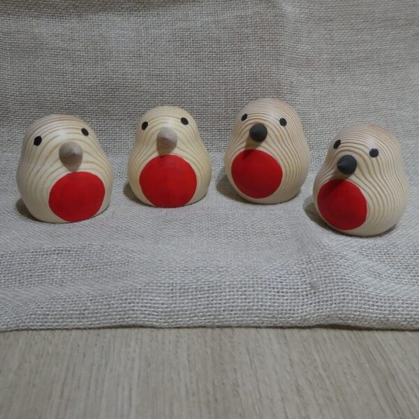 Wood Turned Baby Robin Single