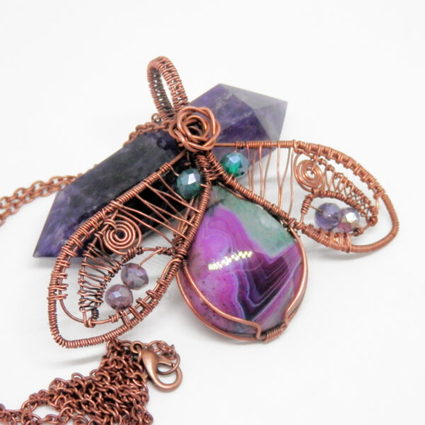 Gemstone Bug Necklace