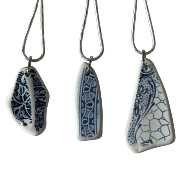 Blue Beach Pottery Pendant - 3