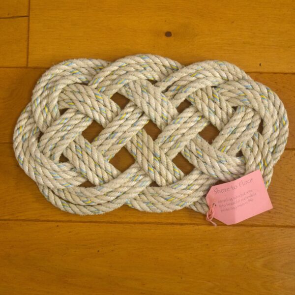 Small White Yellow And Blue Ocean Floor Mat