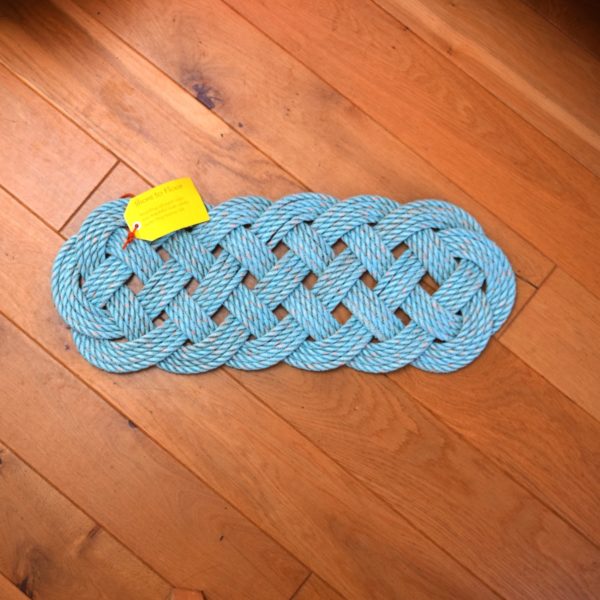 Ocean Runner Floor Mat in Turquoise with Pink Fleck