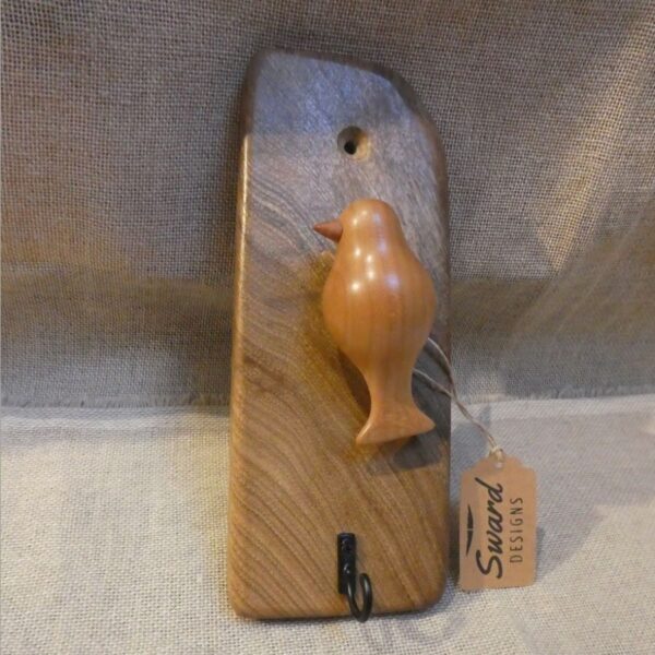 Walnut Key Hanger with Cherry Bird