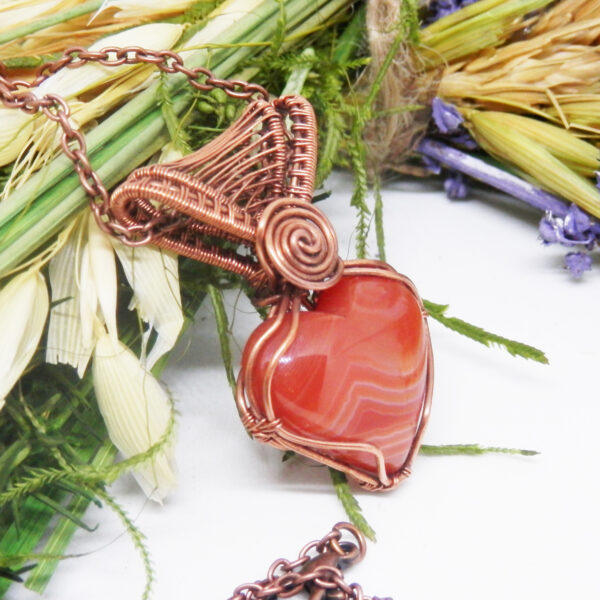 Sardonyx Heart Shaped Copper Necklace