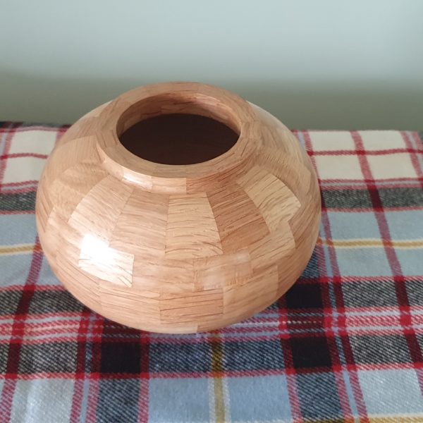 Segmented Vase in Oak