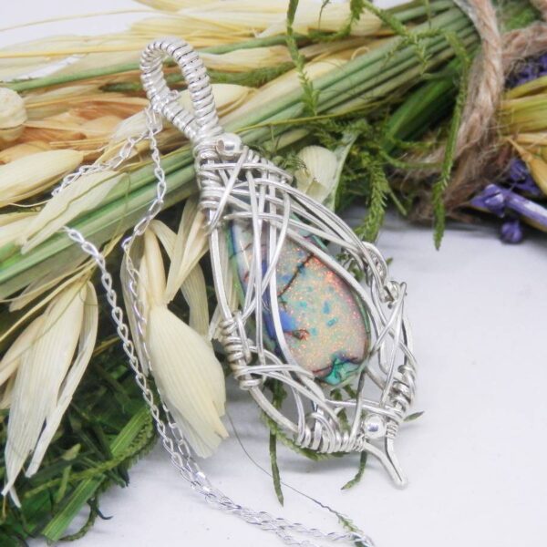 Sterling Silver 'Monarch' Opal Necklace