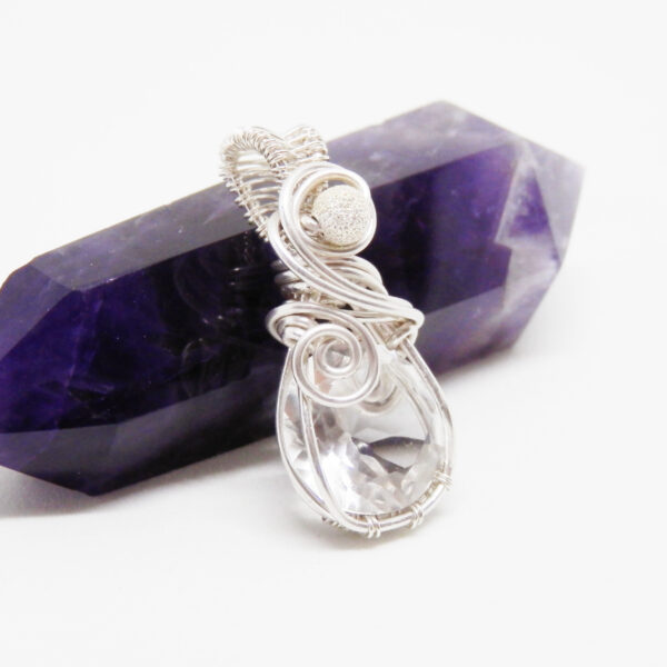 Sterling Silver and Faceted Quartz Pendant