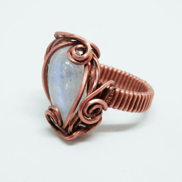 Antiqued Copper and Moonstone Ring