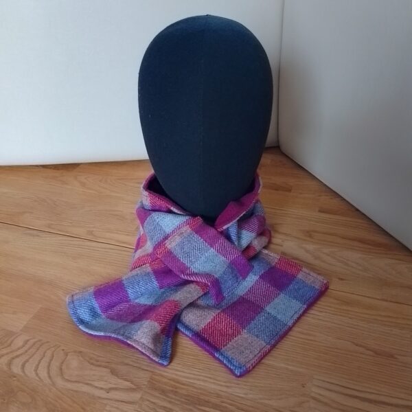 Dahlia Pink Block Tweed Wrap Scarf