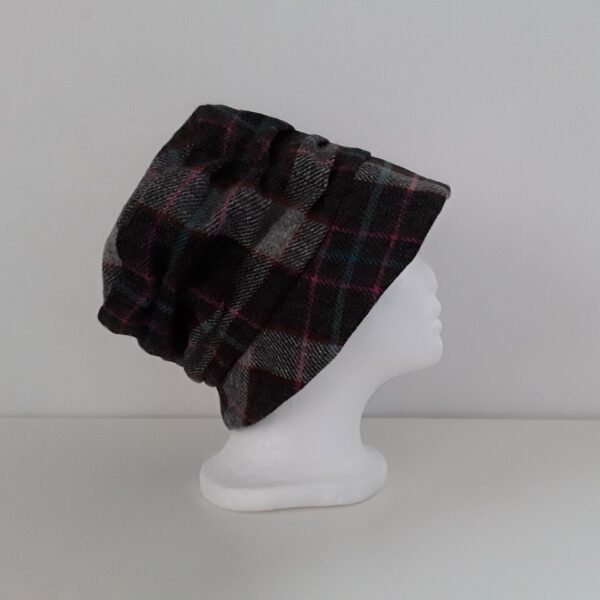 Charcoal Herringbone Tweed Flapper Hat