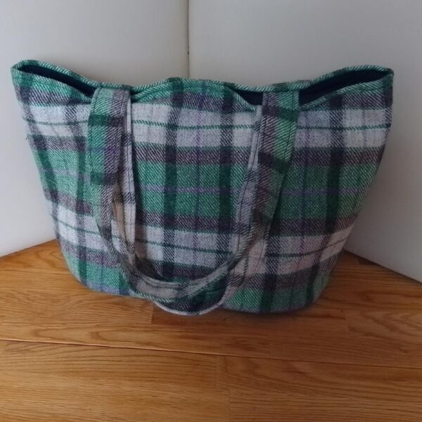Green and Grey Tweed Bag