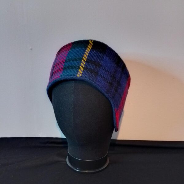 Navy Check Shetland Tweed Headband