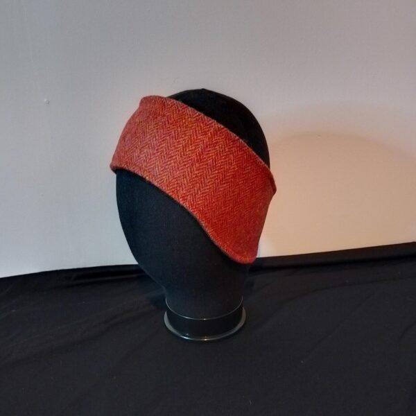 Orange Herringbone Tweed Headband