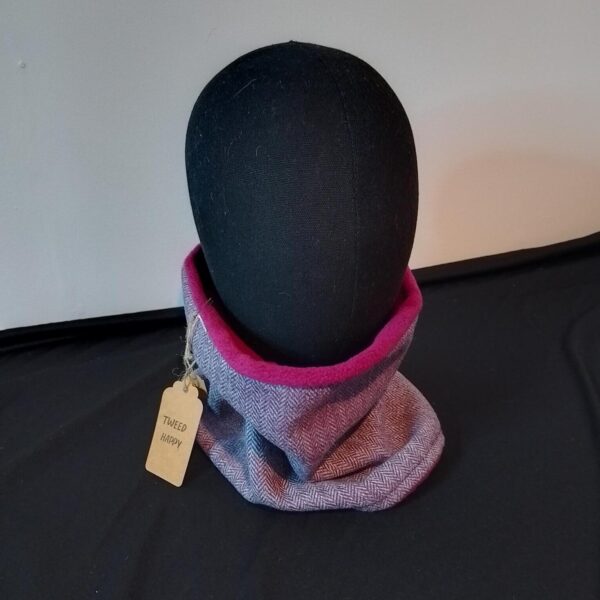 Purple Herringbone Tweed Cowl