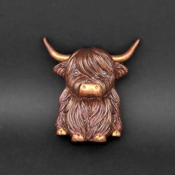 Brown and Gold Highland Cow Fridge Magnet