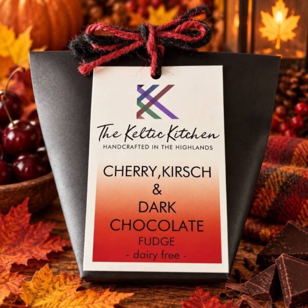 Cherry and Kirsch Dark Belgian Chocolate Fudge