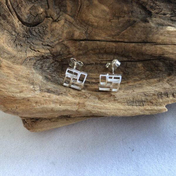Adjoined Rectangle Stud Earrings