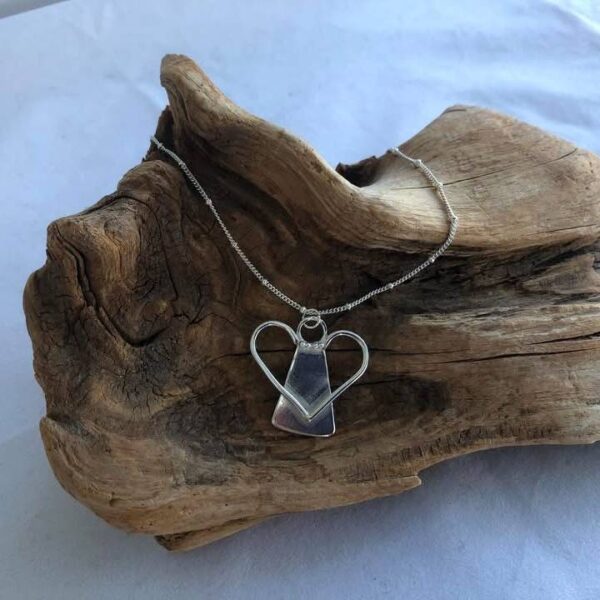 Solid Silver Guardian Angel Pendant