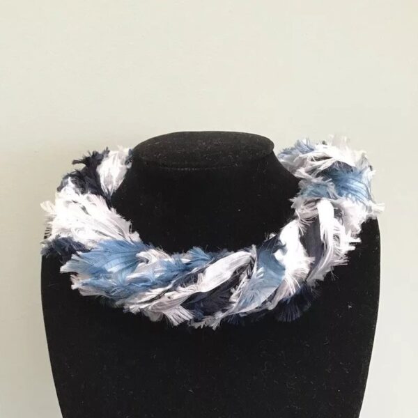 Blue Feather Twister Scarf