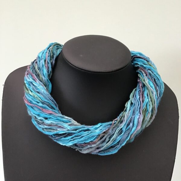 Blue and Grey Twister Scarf