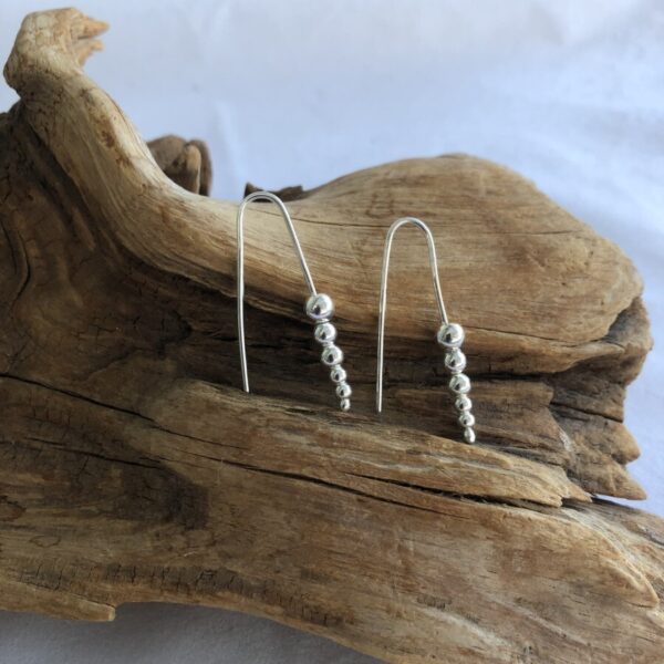 Sterling Silver Cascade Ball Earrings
