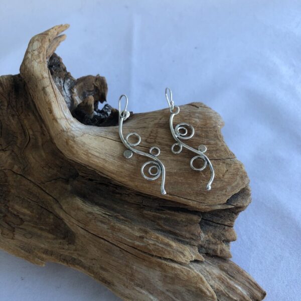 Sterling Silver Circle & Dots Earrings