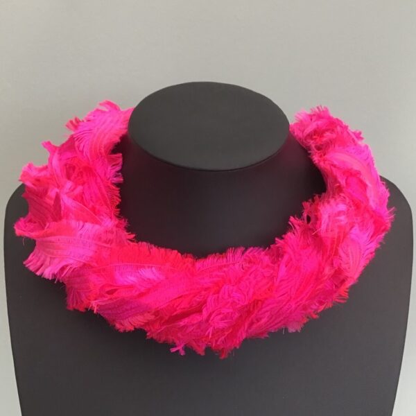 Hot Pink Feather Twister Scarf