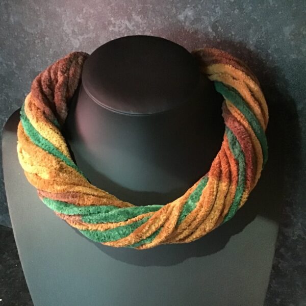 Green and Orange Twister Scarf
