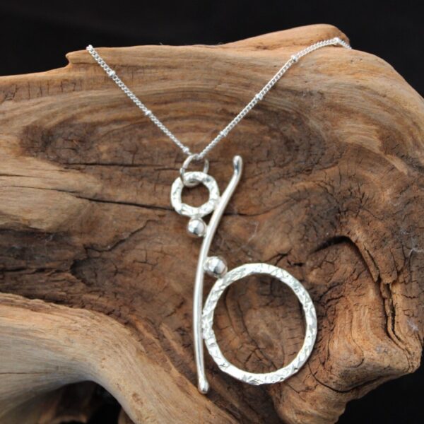Sterling Silver Circles and Branch Necklace