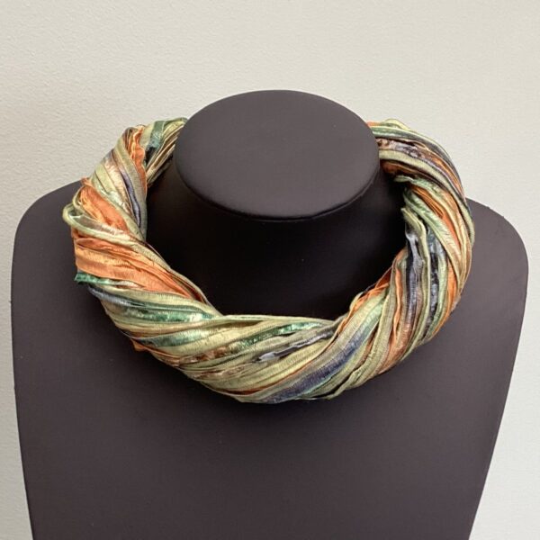 Orange and Green Twister Scarf