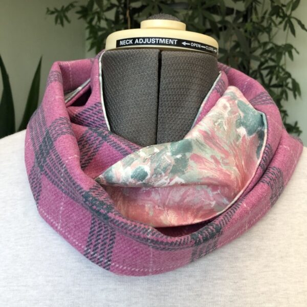 Pink Tweed Infinity Scarf