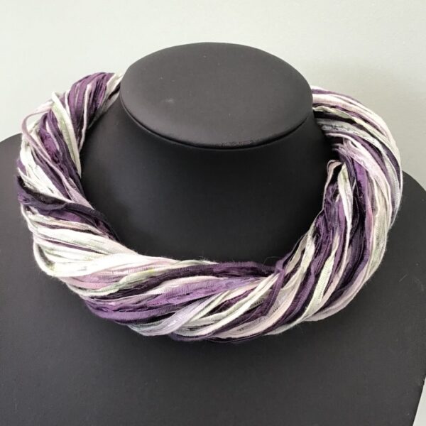 Purple and White Twister Scarf