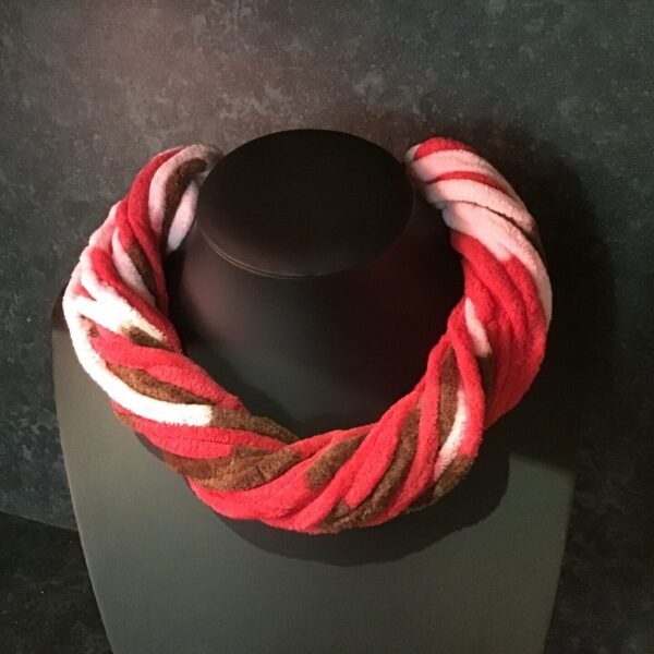 Red and Brown Twister Scarf