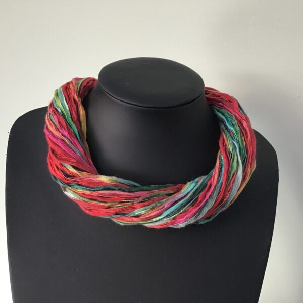 Red Multi-Coloured Twister Scarf
