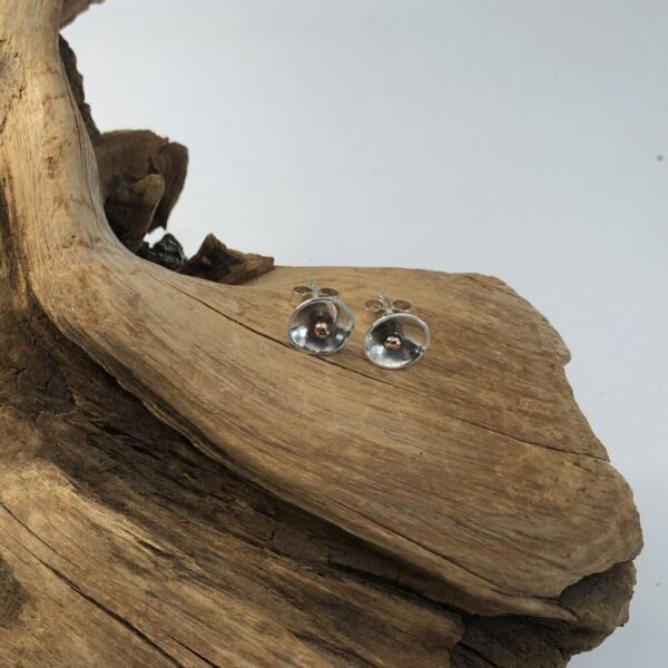 Sterling Silver Concave Disc Stud Earrings