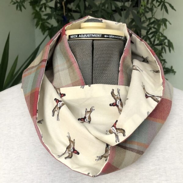 Autumnal Check Tweed Infinity Scarf