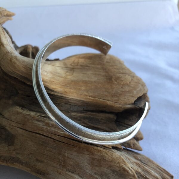 Silver Bangle with Plain Wire Wrap