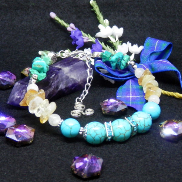 Synthetic Turquoise Memory Wire Bracelet