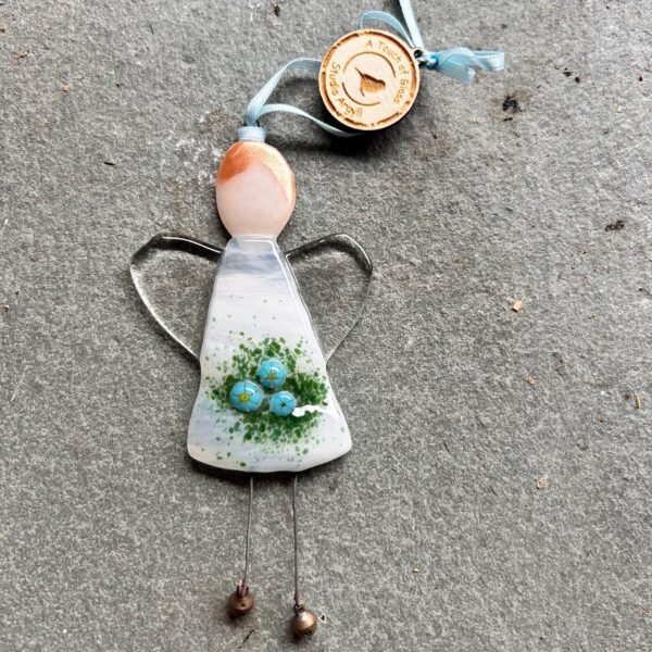 Fused Glass Christmas Angel Decoration - No Box