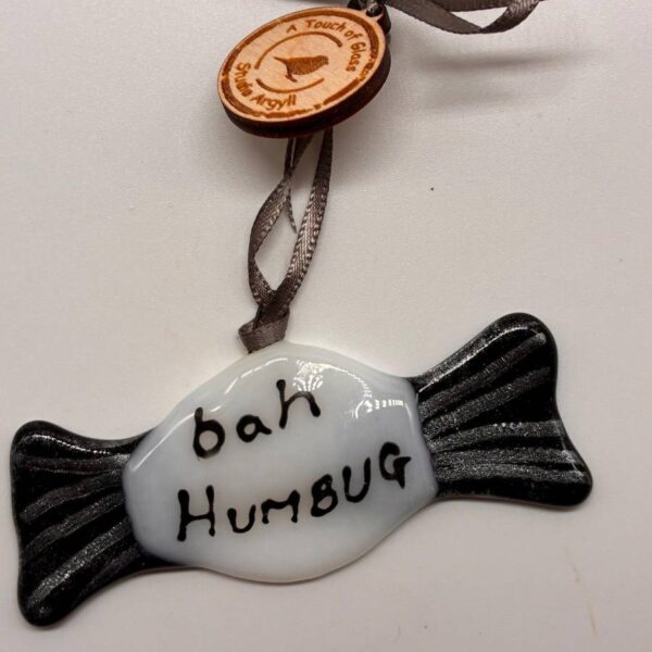 Fused Glass Bah Humbug Decoration