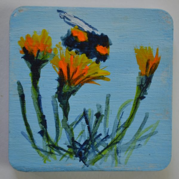 Bee and Marigolds Brooch